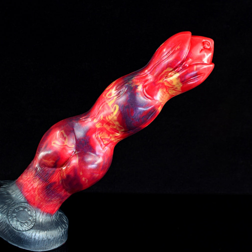 Inferno Dragon Knot Dildo – Platinum Silicone Creature Cock | Magma Edition