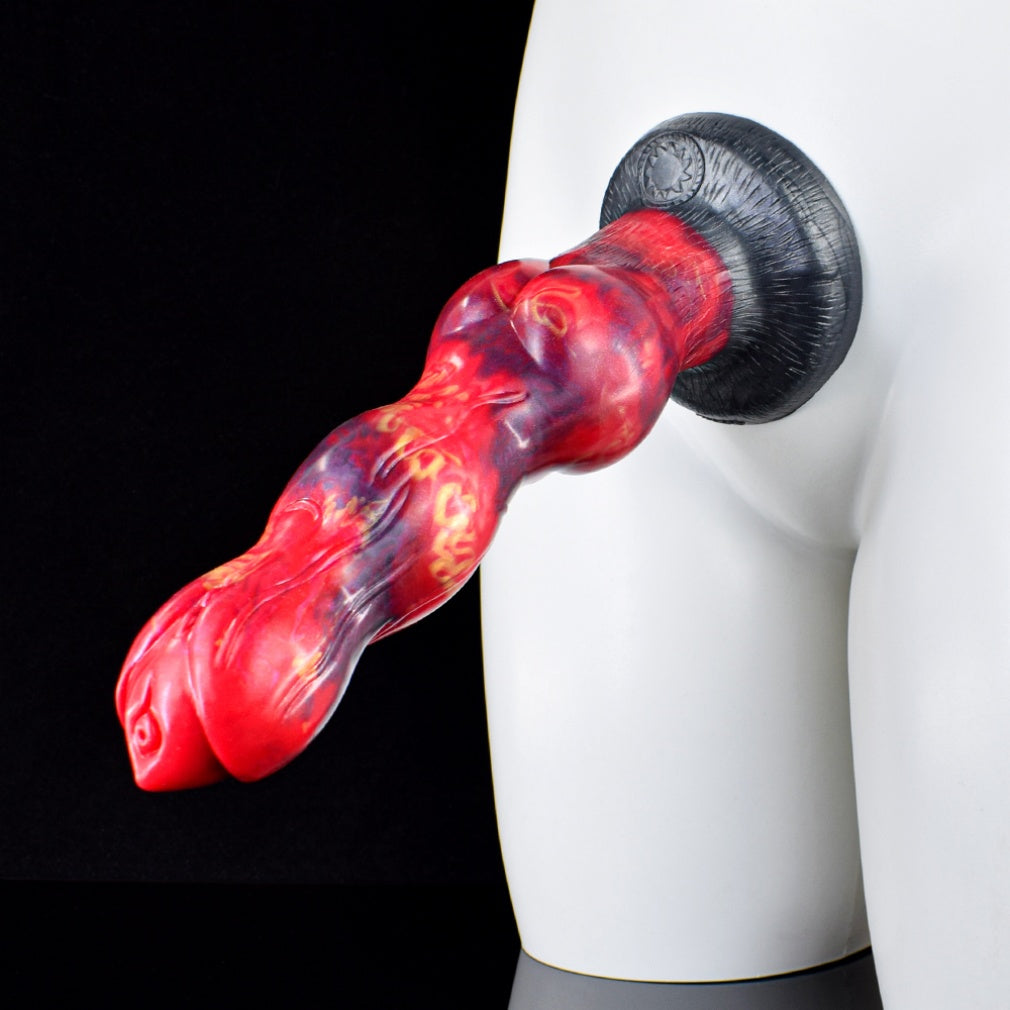 Inferno Dragon Knot Dildo – Platinum Silicone Creature Cock | Magma Edition