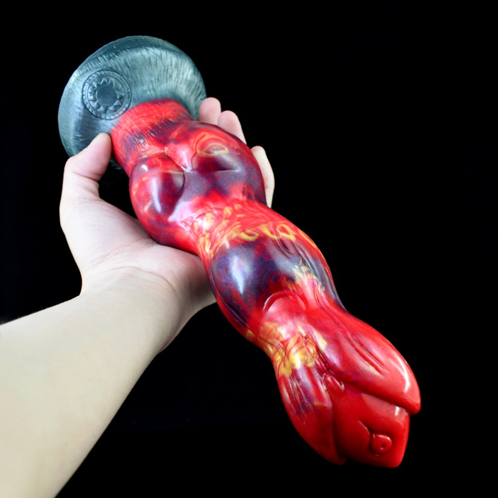 Inferno Dragon Knot Dildo – Platinum Silicone Creature Cock | Magma Edition