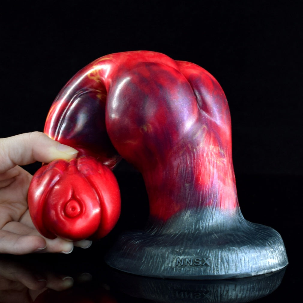 Inferno Dragon Knot Dildo – Platinum Silicone Creature Cock | Magma Edition