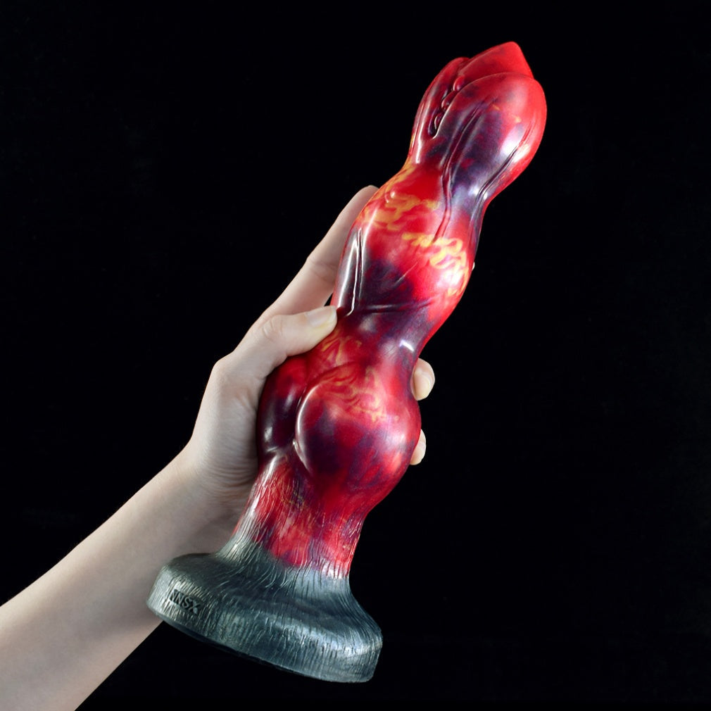 Inferno Dragon Knot Dildo – Platinum Silicone Creature Cock | Magma Edition
