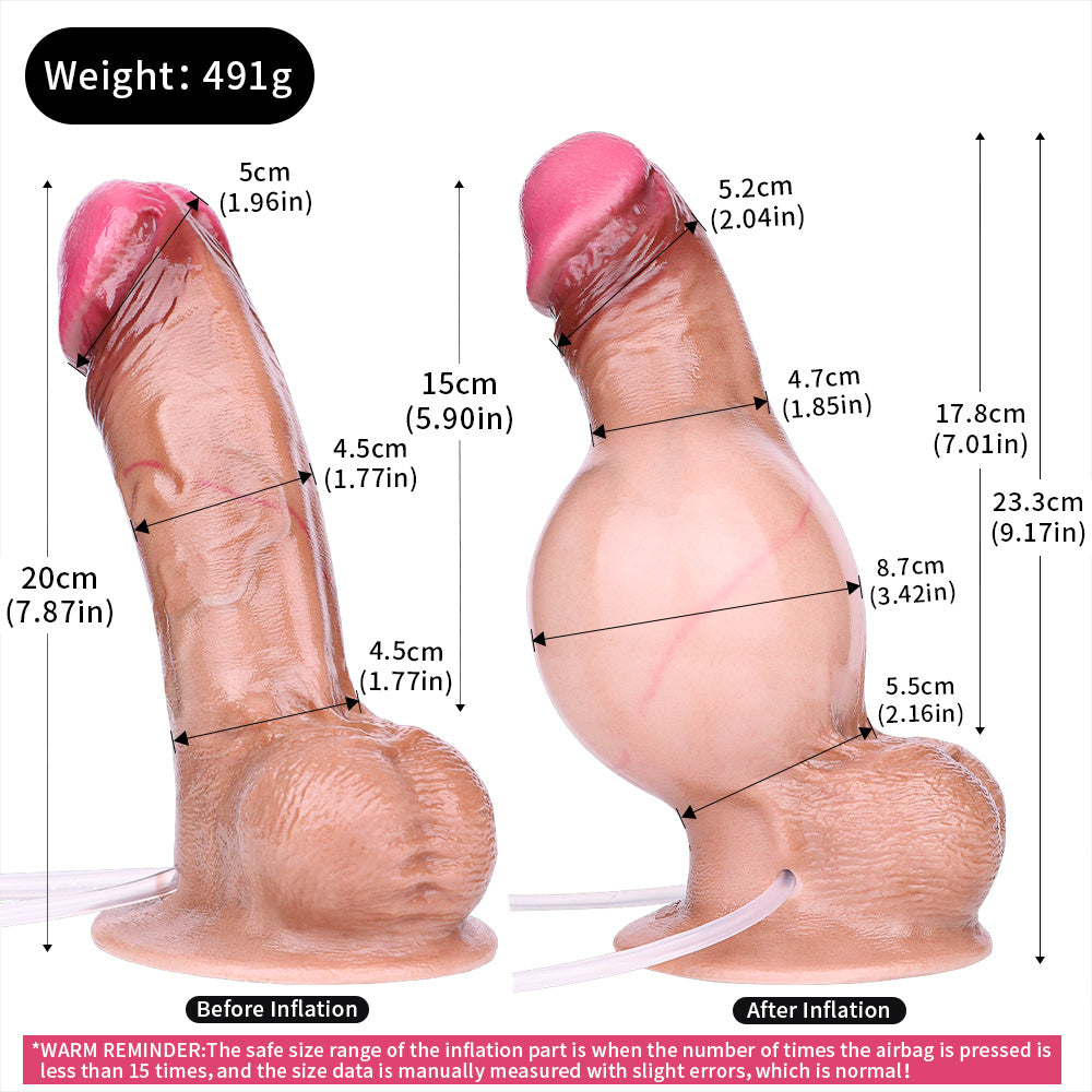 Realistic Inflatable Squirting Dildo – Intense Fullness Women Masturbating Silicone Sex Toys