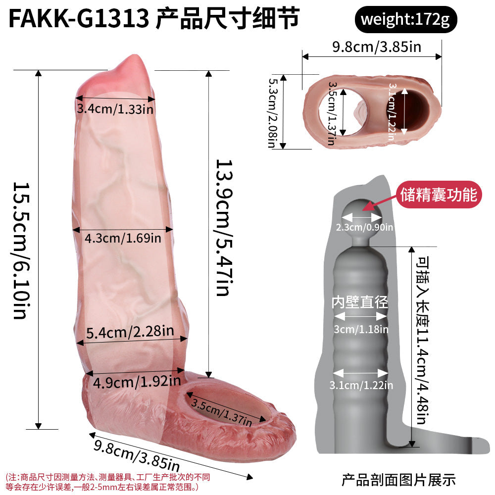 Fantasy Dogdildo Penis Sleeve Condom - Realistic Animal Cocksleeve Sex Toys for Men