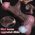 Domlust Squirting Horse Dildo – 3-in-1 Dual-Layer Silicone Fantasy Cock with Sliding Skin