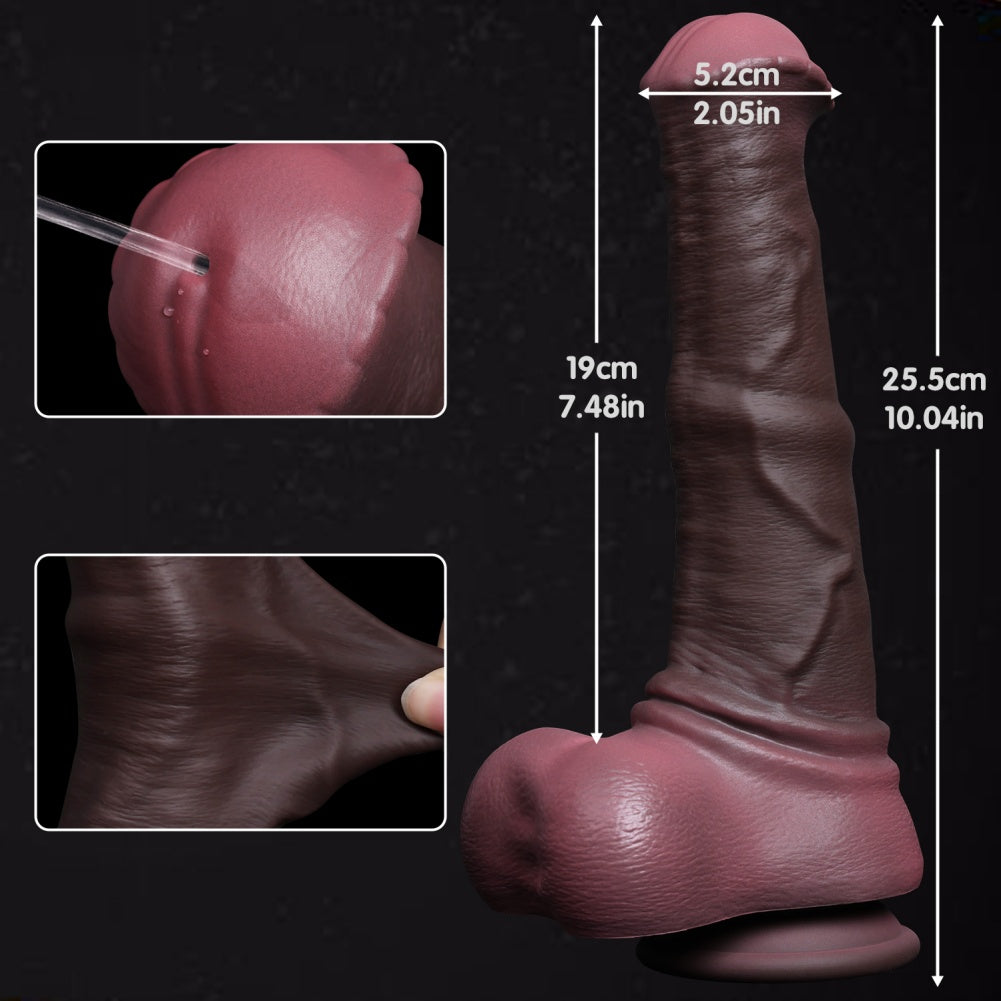 Domlust Squirting Horse Dildo – 3-in-1 Dual-Layer Silicone Fantasy Cock with Sliding Skin