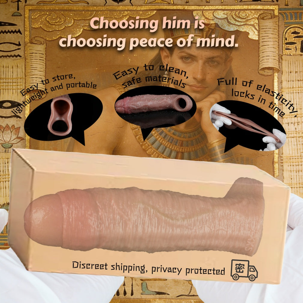 5.82 Inch Realistic Penis Extender Sleeve-Prolong Your Intimacy with the Wearable Male Sex Toy