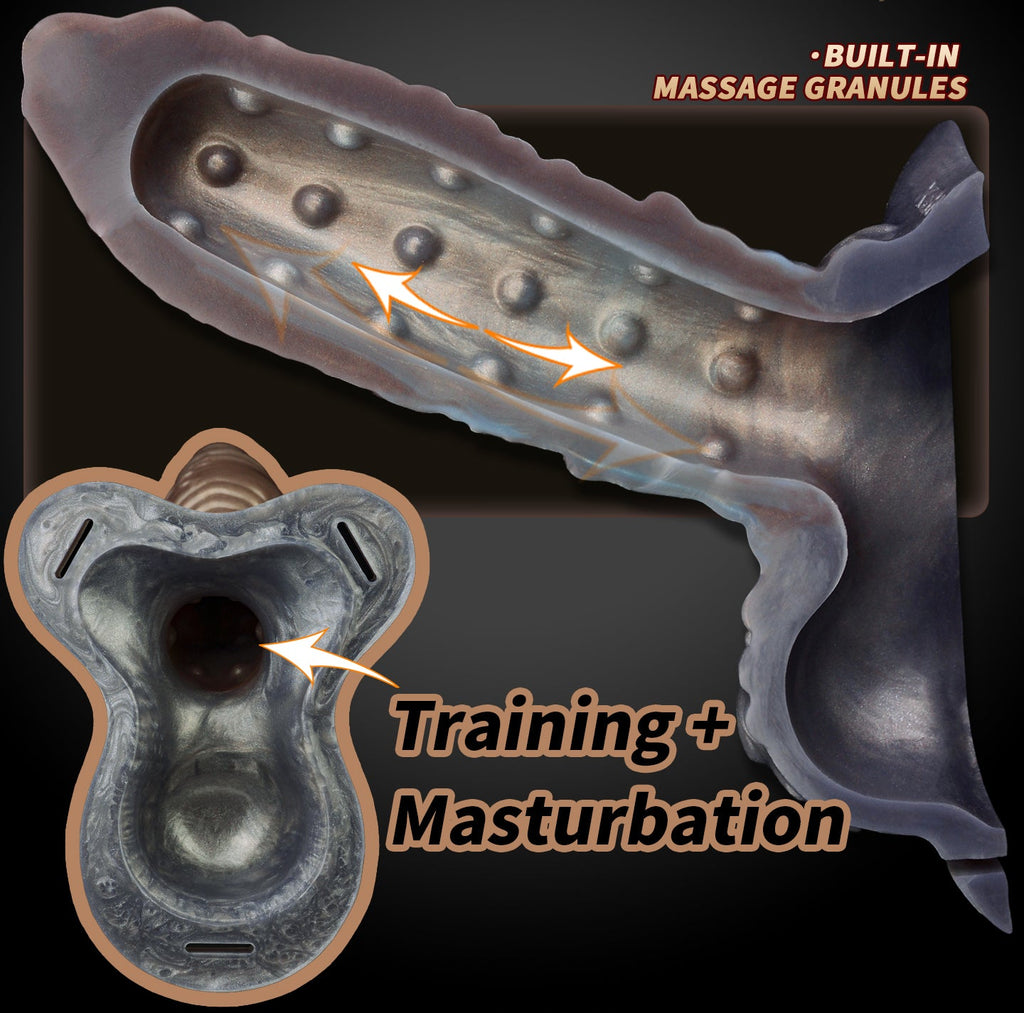 Wearable Monster Strap On Cock Sleeve – Canine Knot Penis Extender & Stamina Training Male Sex Toys