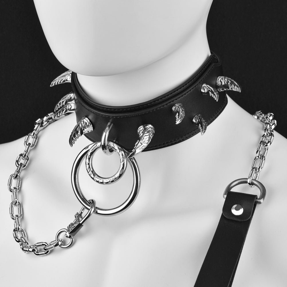 Master-Slave Training Spike Leather Strap-on BDSM Collar – Kinky Sex Toys