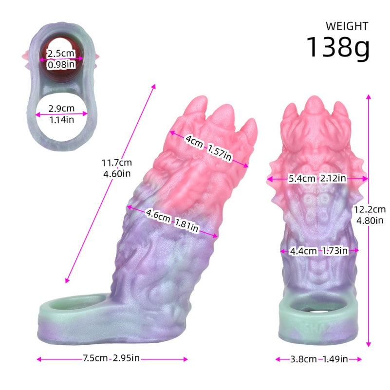 Fantasy Beast Claw Silicone 4.8 in Penis Sleeve – 5-Inch Cock Extender for Men Sex Toys