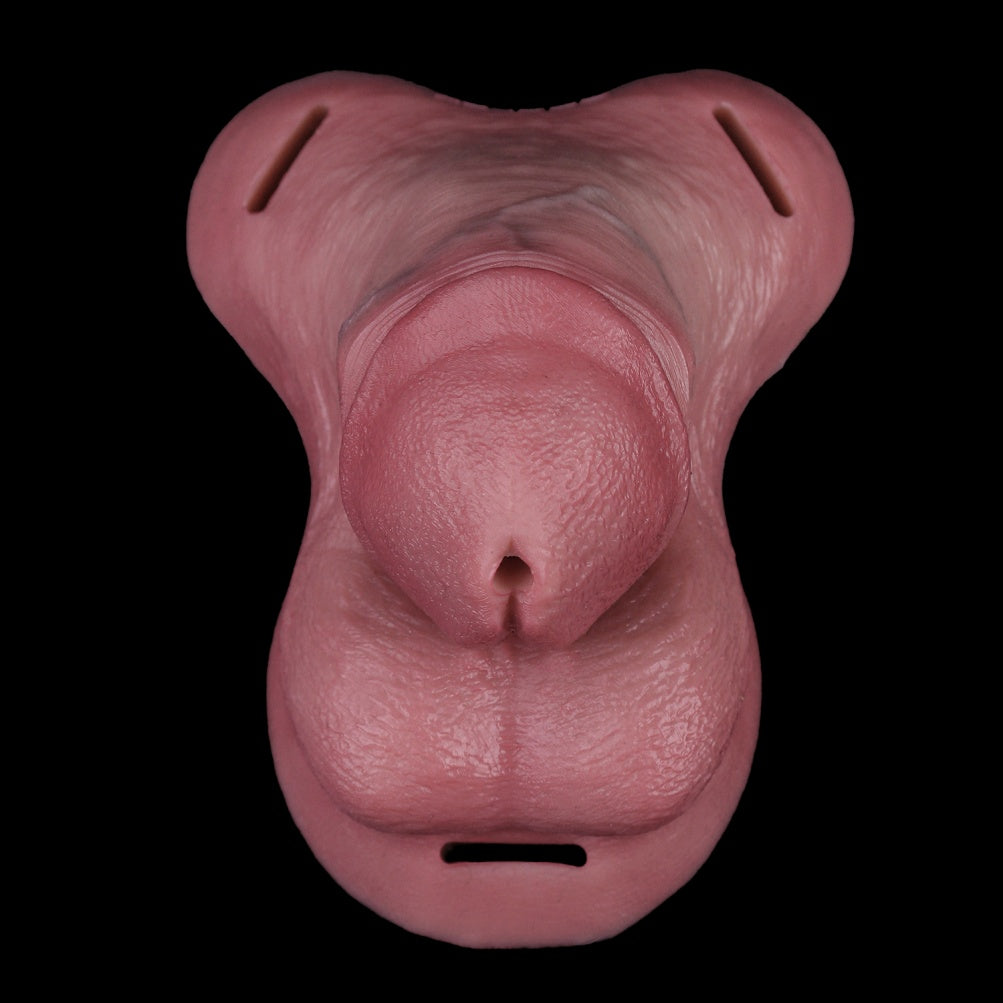 Realistic Fleshy Silicone Male Chastity Cage - Wearable Strap On Penis Restraint & Disguise Pants
