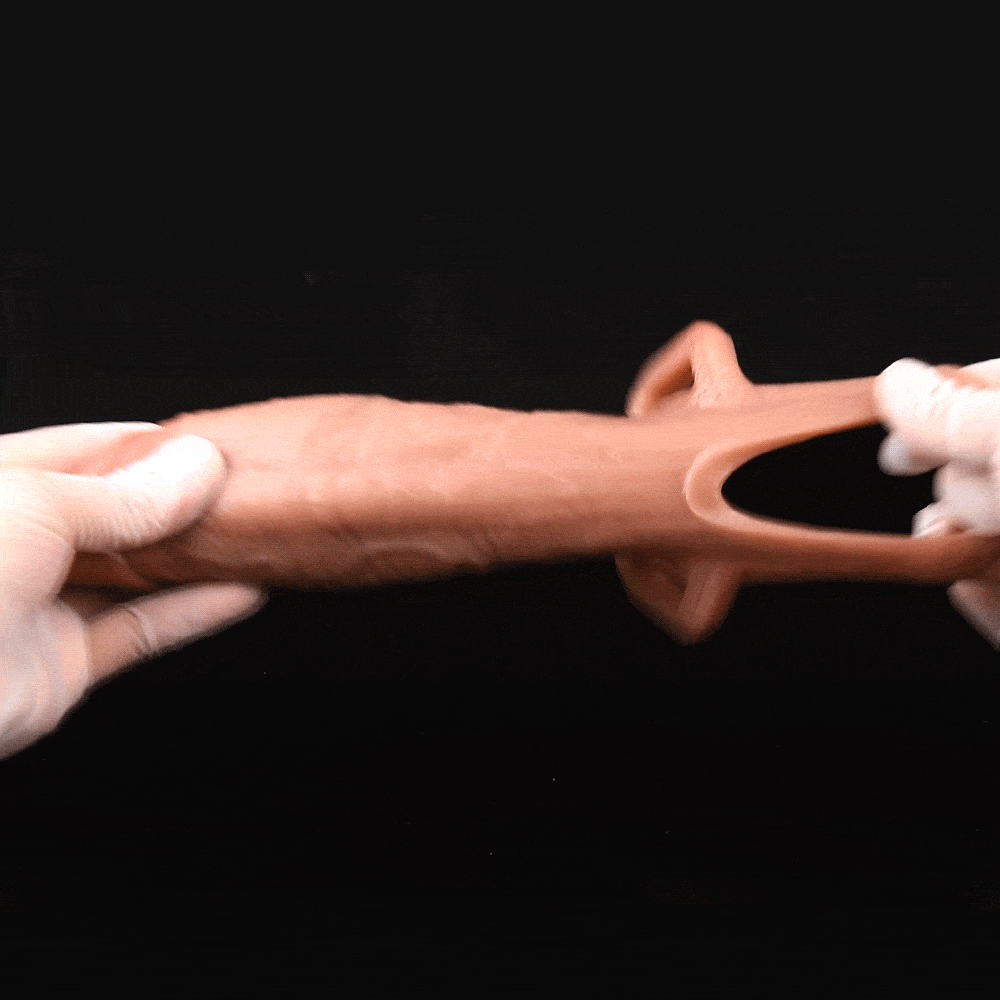 Improved Male ED Silicone Realistic Cock Sleeve - Penis Extension and Ejaculation Control Toys