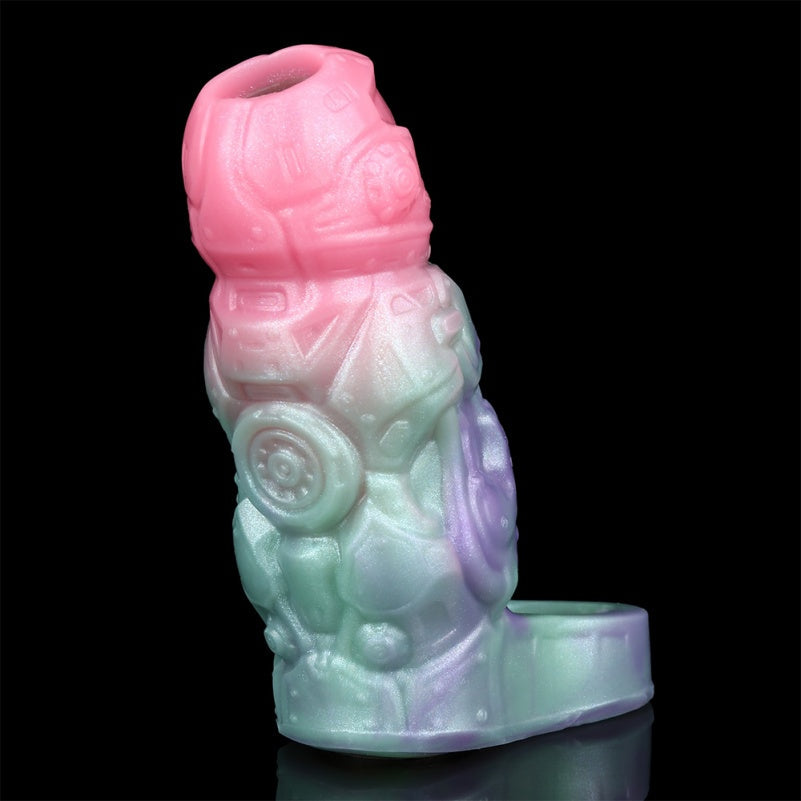 Mechanical Fantasy 4.5 in Cock Sleeve – Colorful Silicone Penis Extender  for Male Enhancement