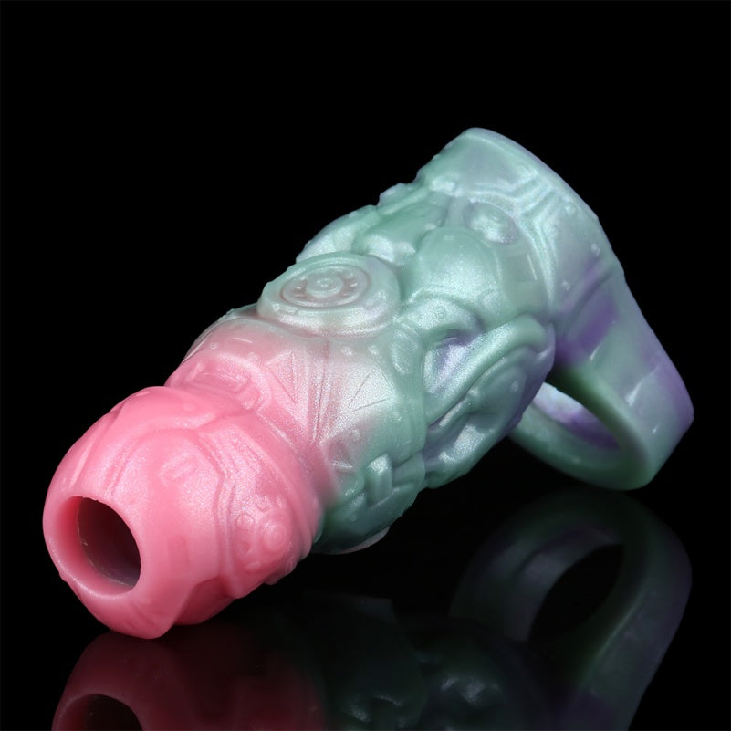 Mechanical Fantasy 4.5 in Cock Sleeve – Colorful Silicone Penis Extender  for Male Enhancement