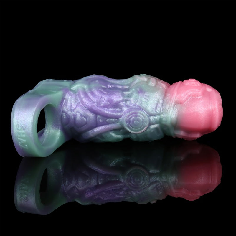 Mechanical Fantasy 4.5 in Cock Sleeve – Colorful Silicone Penis Extender  for Male Enhancement