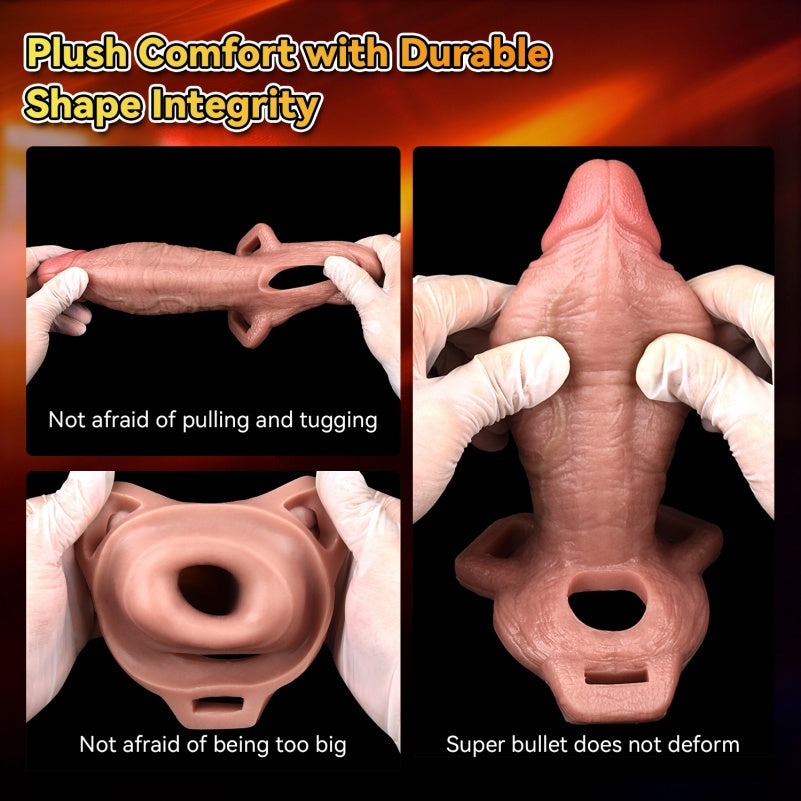 Improved Male ED Silicone Realistic Cock Sleeve - Penis Extension and Ejaculation Control Toys