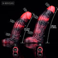 Crimson Silicone Vibrating Penis Extender – Fantasy Tool for Enhanced Masculinity