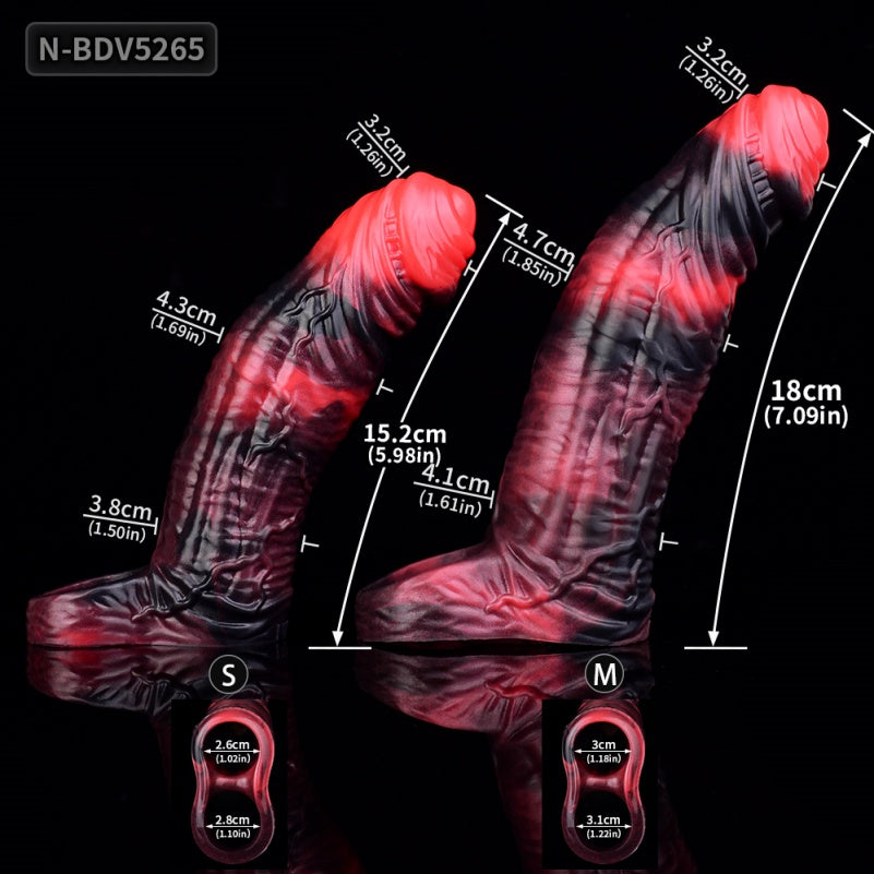 Crimson Silicone Vibrating Penis Extender – Fantasy Tool for Enhanced Masculinity