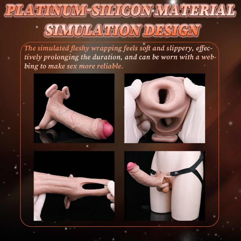 Realistic Silicone Strap-On 6.5-Inch Penis Sleeve - Male Sex Toys for Improving Male ED and Ejaculation Delay