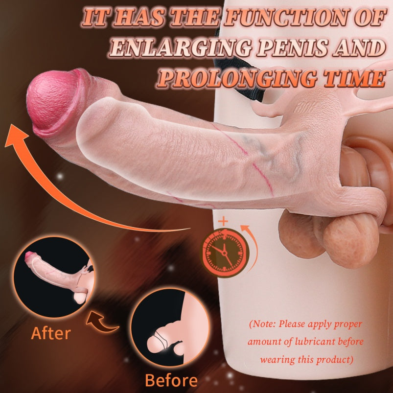 Realistic Silicone Strap-On 6.5-Inch Penis Sleeve - Male Sex Toys for Improving Male ED and Ejaculation Delay