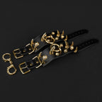 Golden Spike Leather Sexual Handcuffs – Extreme Restraints Bettie Bondage Strap-on BDSM Toys