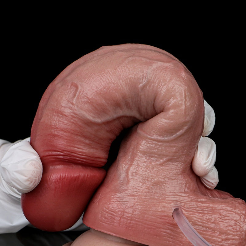 Realistic Inflatable Squirting Dildo with Suction Cup – Flesh Silicone G-Spot Masturbation Sex Toys