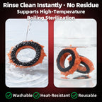 Dragon Scale Cock Ring Set – Premium Platinum Silicone | 4 Sizes | Black & Orange Ignition Series