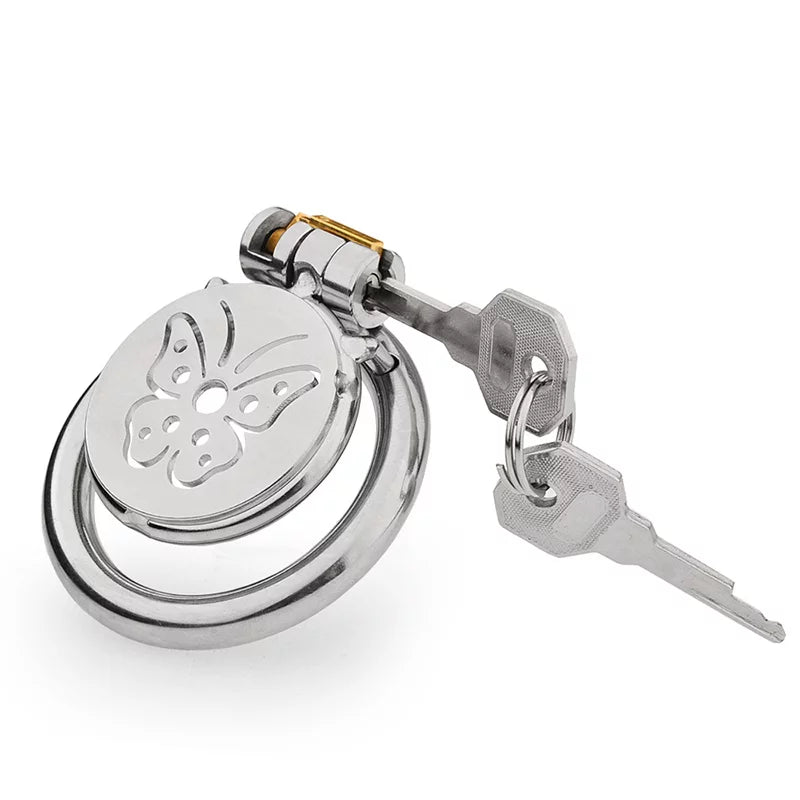 FLAT CHASTITY CAGE METAL BUTTERFLY