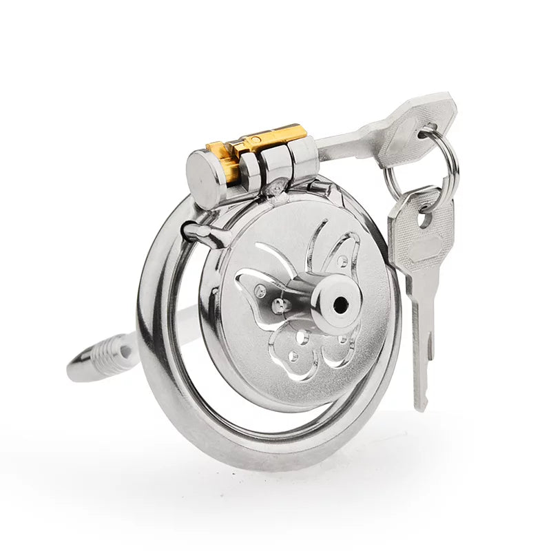 FLAT CHASTITY CAGE METAL BUTTERFLY