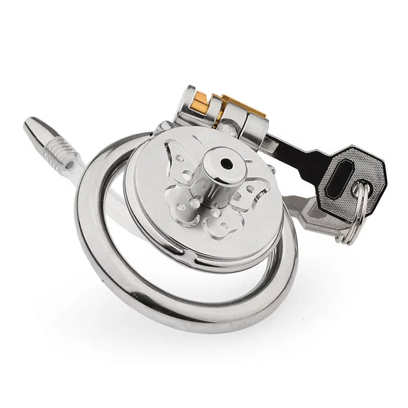 FLAT CHASTITY CAGE METAL BUTTERFLY