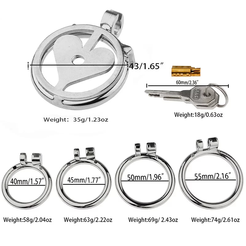 FLAT CHASTITY CAGE METAL LOVE