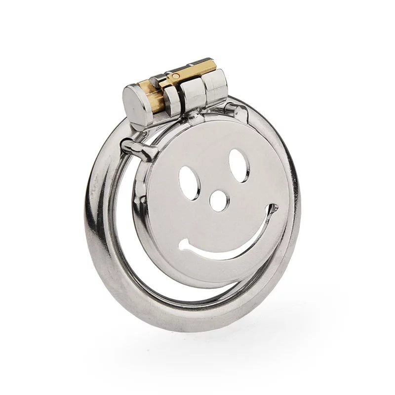 FLAT CHASTITY CAGE METAL MALE SMILEY