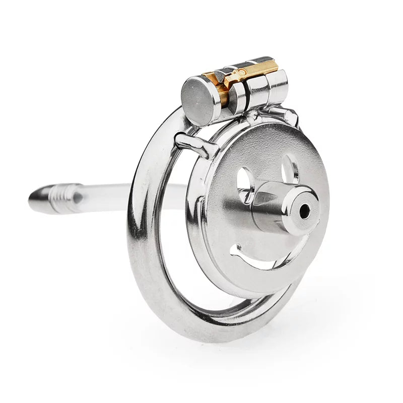 FLAT CHASTITY CAGE METAL MALE SMILEY