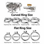FLAT CHASTITY CAGE SPIKED METAL CATHETER