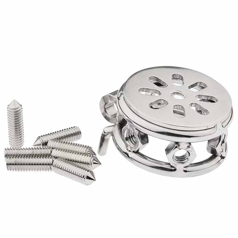 FLAT CHASTITY CAGE SPIKTED METAL