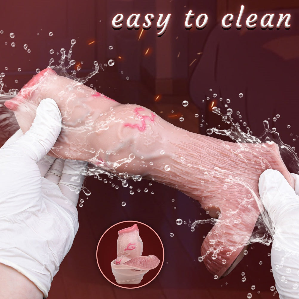 Dog Knot Silicone Cock Sleeve – Soft Penis Extender with Lock Ring for Enhanced Fit & Delay Support