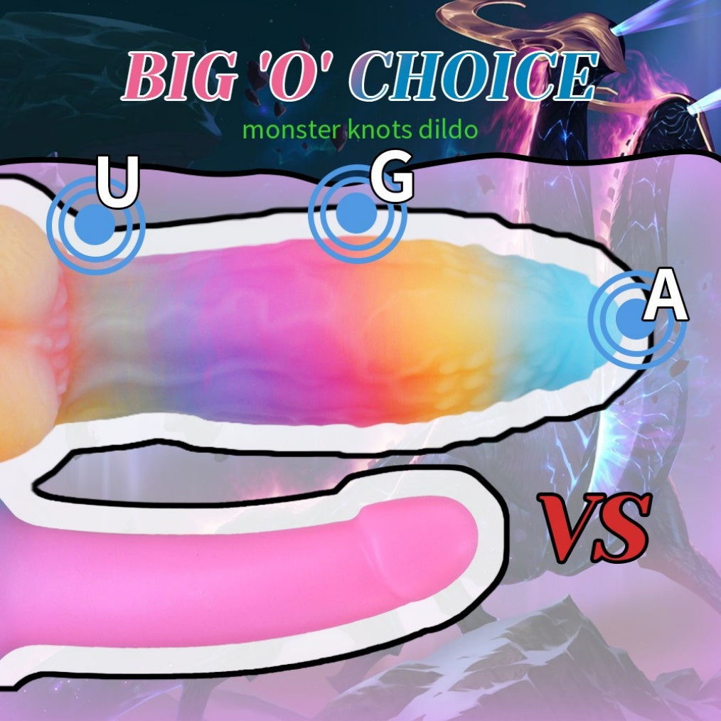 Domlust Glow-in-the-Dark Dragon Dildo – Premium Platinum Silicone | Monster Knots | Alien Fantasy | 3 Sizes