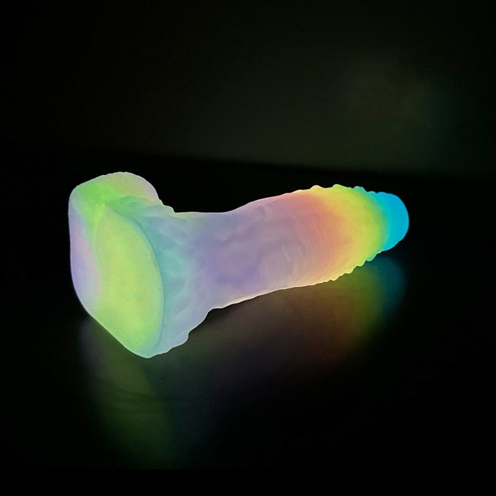Domlust Glow-in-the-Dark Dragon Dildo – Premium Platinum Silicone | Monster Knots | Alien Fantasy | 3 Sizes