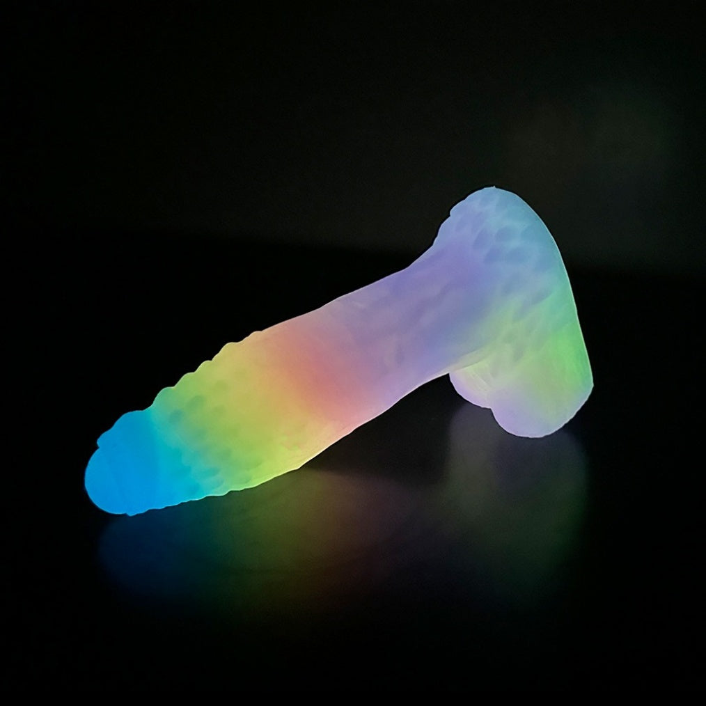 Domlust Glow-in-the-Dark Dragon Dildo – Premium Platinum Silicone | Monster Knots | Alien Fantasy | 3 Sizes