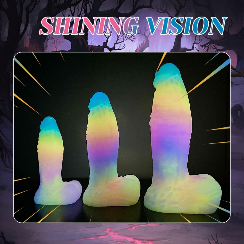Domlust Glow-in-the-Dark Dragon Dildo – Premium Platinum Silicone | Monster Knots | Alien Fantasy | 3 Sizes