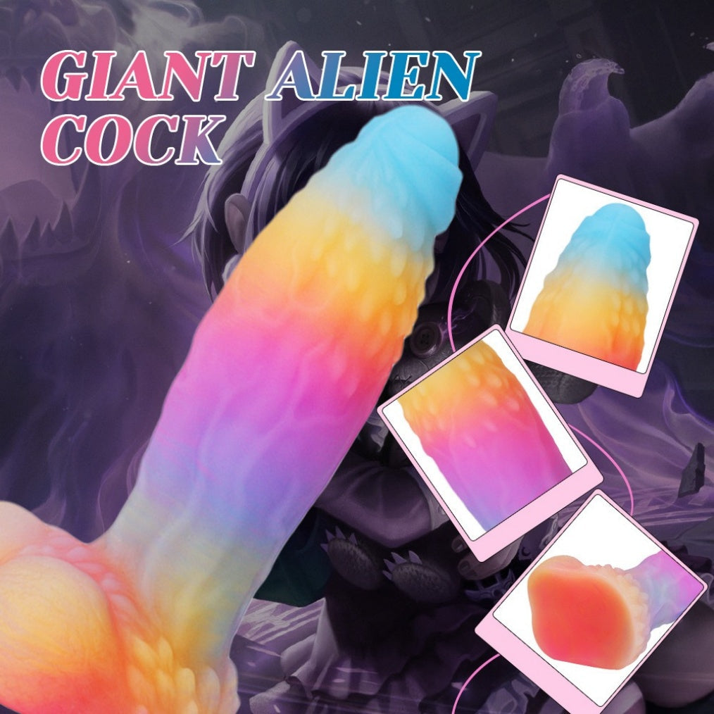 Domlust Glow-in-the-Dark Dragon Dildo – Premium Platinum Silicone | Monster Knots | Alien Fantasy | 3 Sizes
