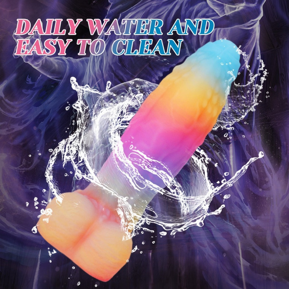 Domlust Glow-in-the-Dark Dragon Dildo – Premium Platinum Silicone | Monster Knots | Alien Fantasy | 3 Sizes