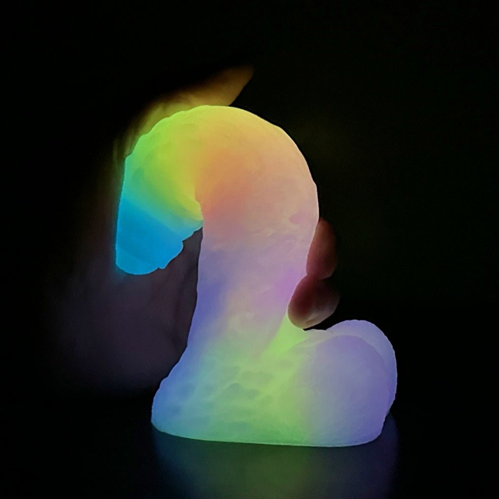 Domlust Glow-in-the-Dark Dragon Dildo – Premium Platinum Silicone | Monster Knots | Alien Fantasy | 3 Sizes