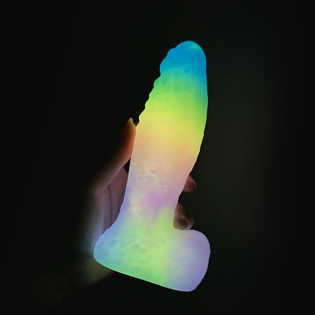 Domlust Glow-in-the-Dark Dragon Dildo – Premium Platinum Silicone | Monster Knots | Alien Fantasy | 3 Sizes