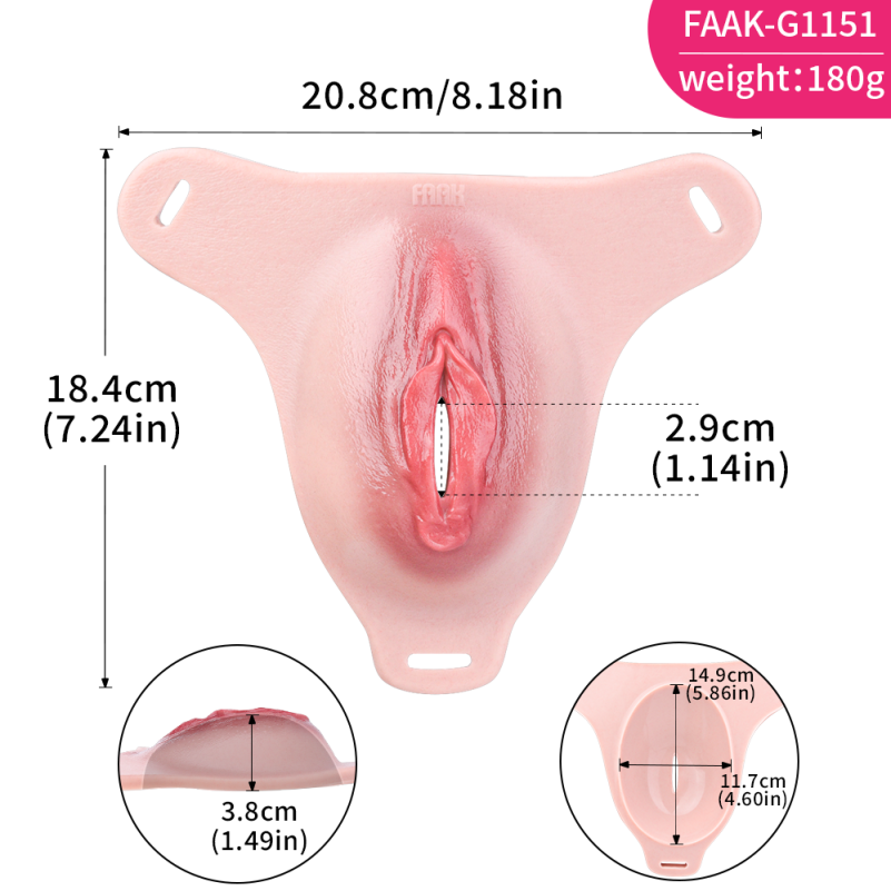 Pink Silicone Strap-On Fantasy Realistic Fake Vagina – Exclusive Wearable Pussy Pants