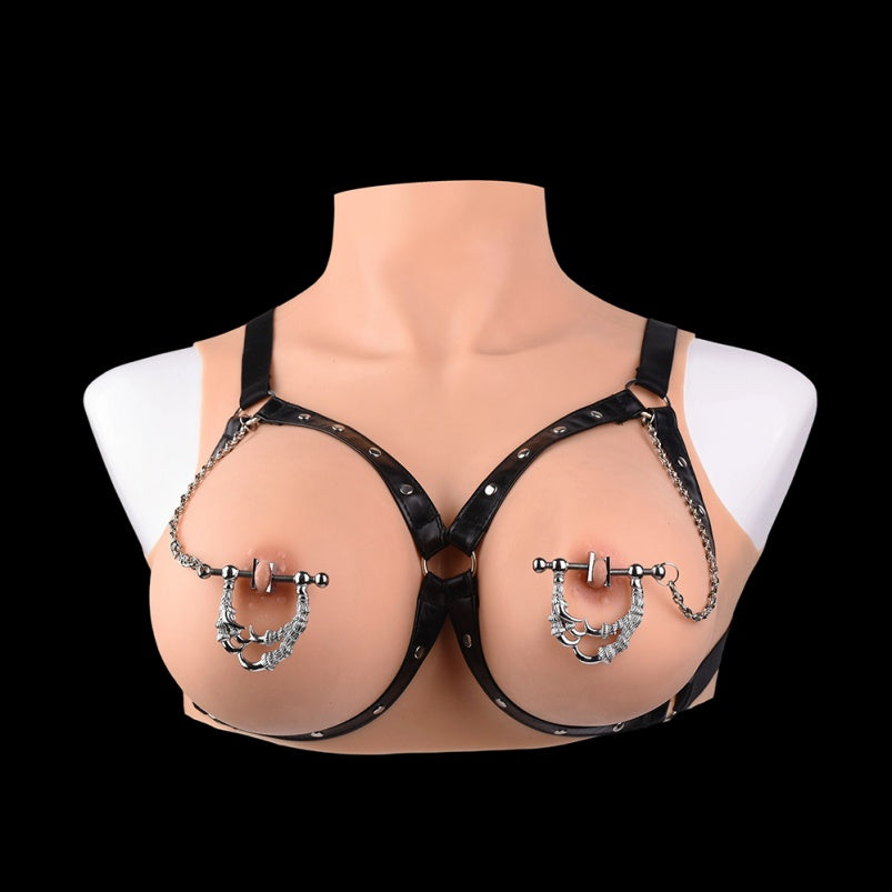 Strap On Metal Nipple Clamps - Breeding Kink Bettie Bondage Porn BDSM Female Sex Toys