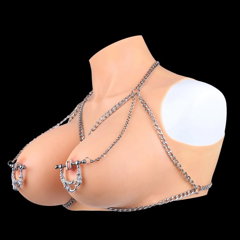 Strap On Metal Nipple Clamps - Breeding Kink Bettie Bondage Porn BDSM Female Sex Toys