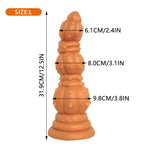 Fantasy-Dildo-Knotted-Dildo-Large-Anal-plug-G-Spot-Stimulation-Sex-Toys-gold-size-L