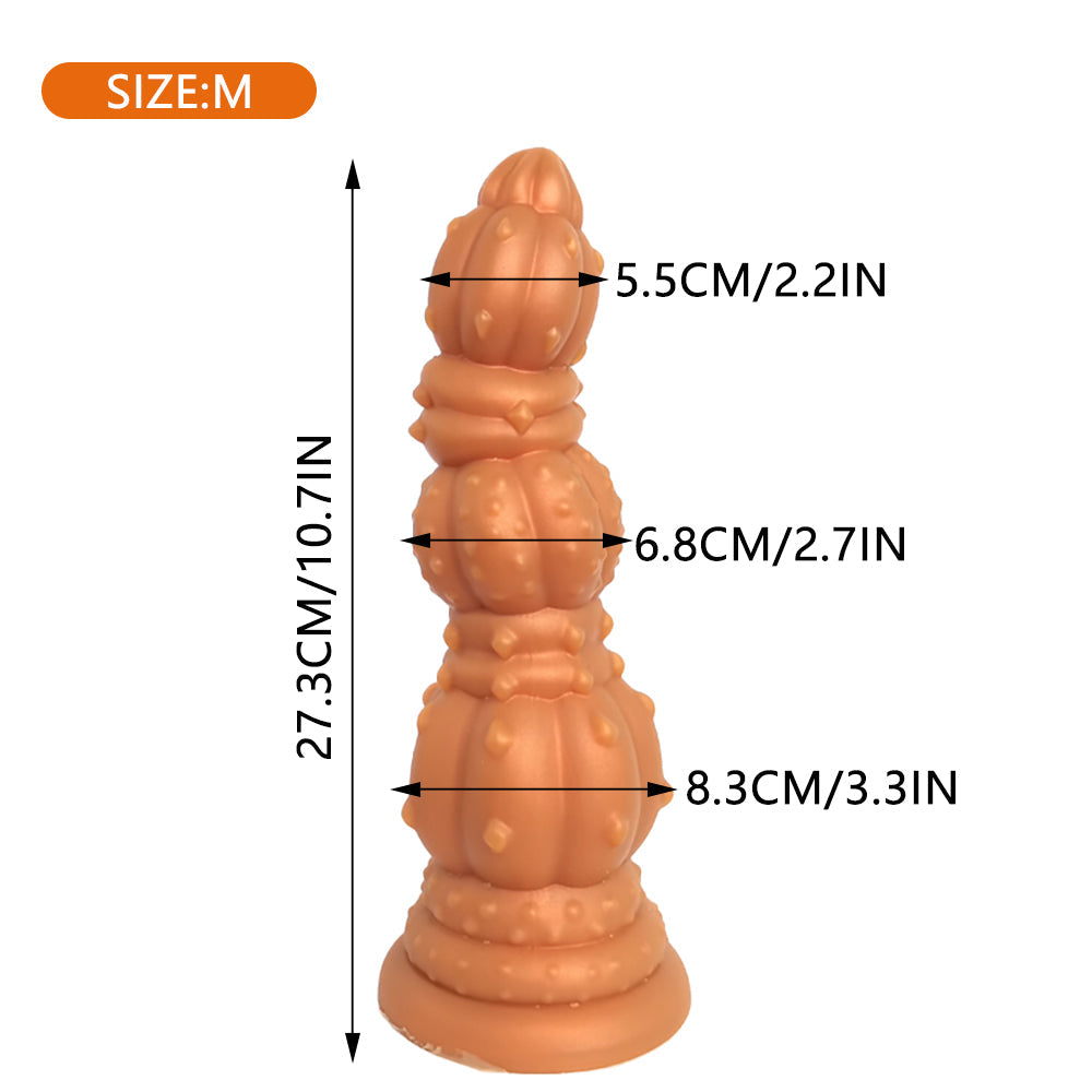 Fantasy-Dildo-Knotted-Dildo-Large-Anal-plug-G-Spot-Stimulation-Sex-Toys-gold-size-M