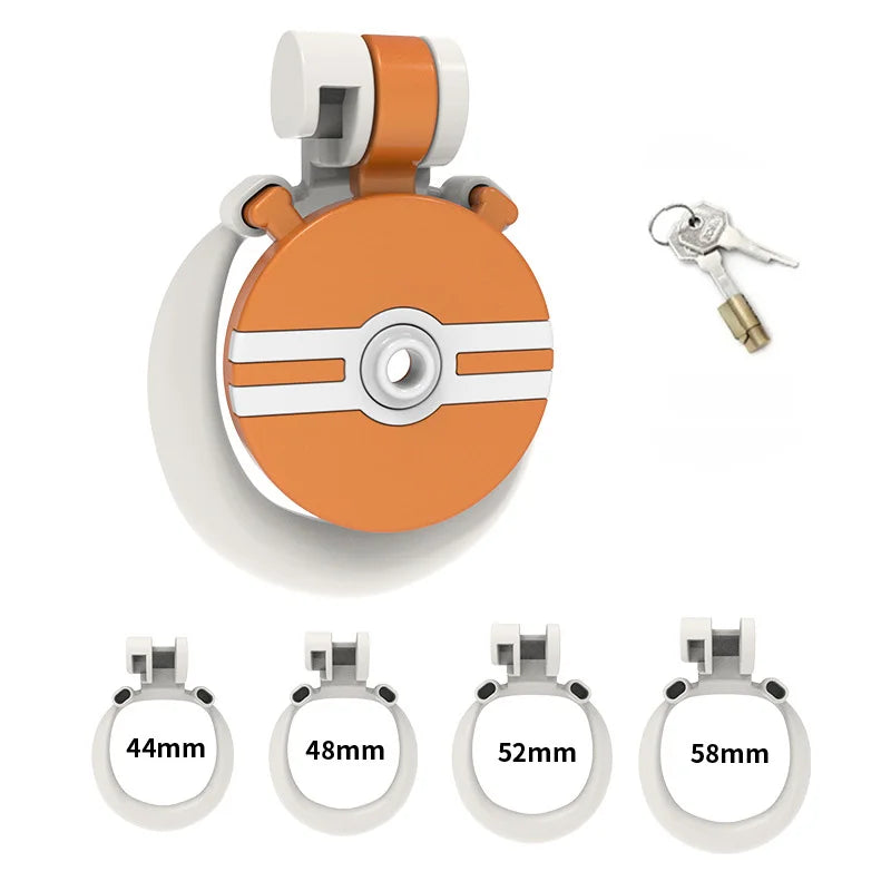 Capture Ball Flat Chastity Cage – Portable Resin Male Chastity Device with Secure Lock