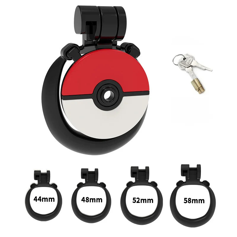 Capture Ball Flat Chastity Cage – Portable Resin Male Chastity Device with Secure Lock